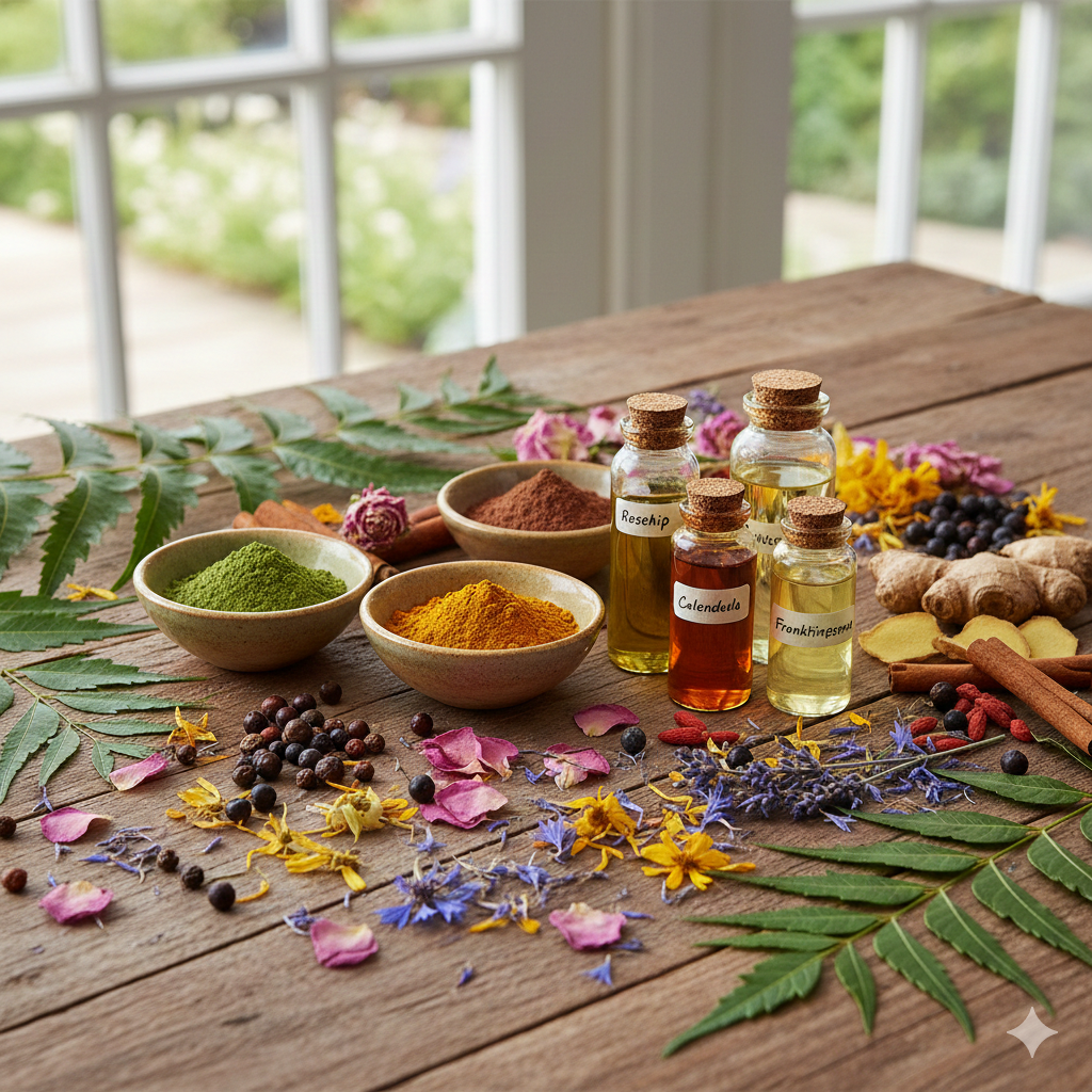 Pure herbal ingredients used in Ayurvedic chemical free soap