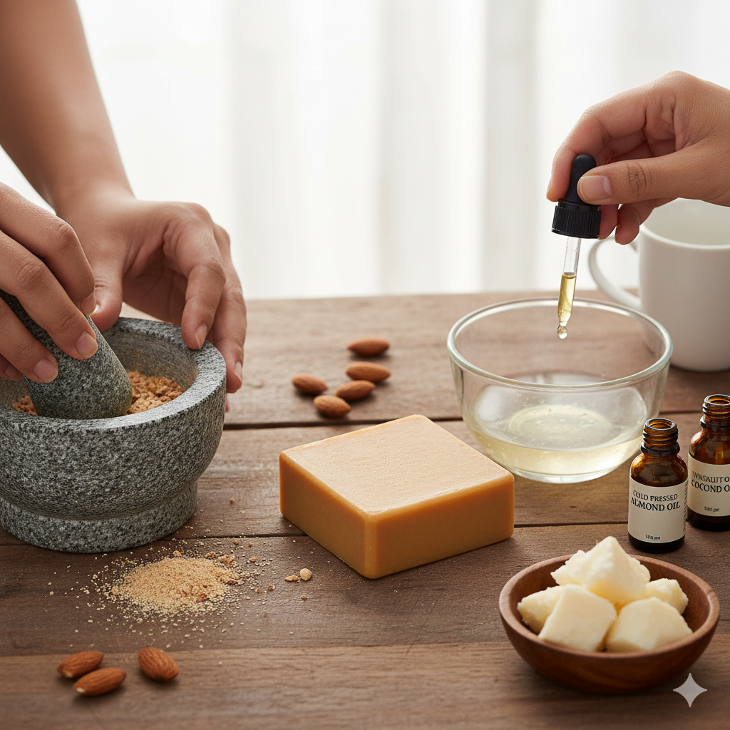 handmade organic soap crafted with plant oils"